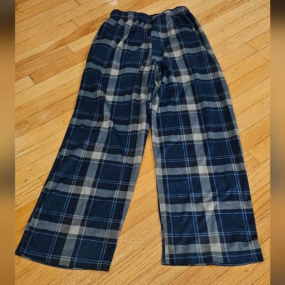 Womens Plaid Blue/Grey Lounge Pants with Drawstring. Size XS - Picture 2 of 4